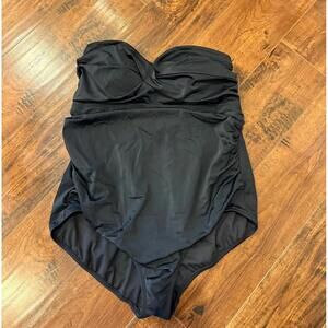 Classic Black Strapless One-Piece Swimsuit – Time and Tru – 2X (20W–22W)